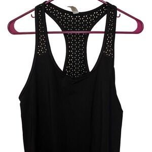 Ideology Perforated Performance Racerback Tank - Black - M